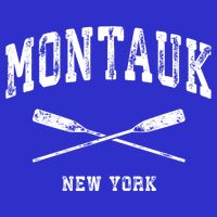 Montauk New York Vintage Nautical Crossed Oars Cute Gift Womens T-Shirt