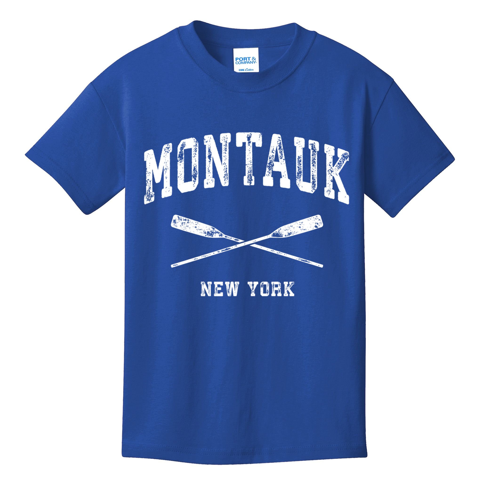 Montauk New York Vintage Nautical Crossed Oars Cute Gift Kids T-Shirt