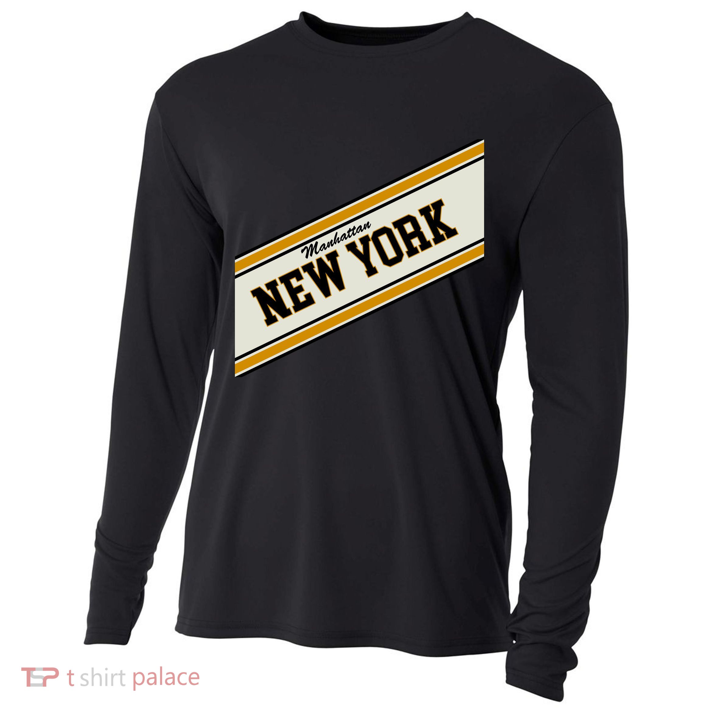 Manhattan New York Varsity Logo Cooling Performance Long Sleeve Crew