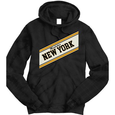 Manhattan New York Varsity Logo Tie Dye Hoodie