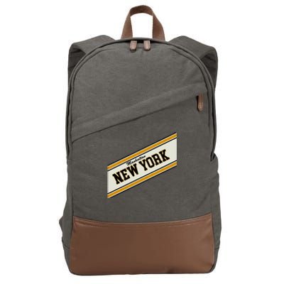 Manhattan New York Varsity Logo Cotton Canvas Backpack