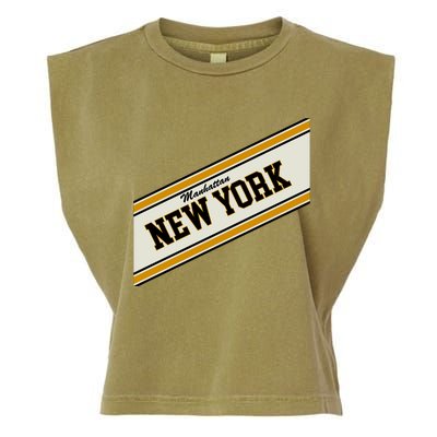 Manhattan New York Varsity Logo Garment-Dyed Women's Muscle Tee