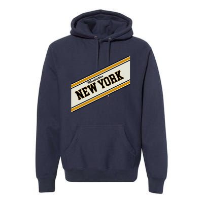 Manhattan New York Varsity Logo Premium Hoodie