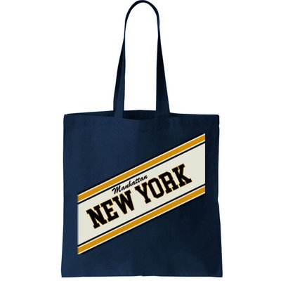 Manhattan New York Varsity Logo Tote Bag