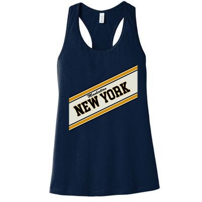 Manhattan New York Varsity Logo Women's Racerback Tank