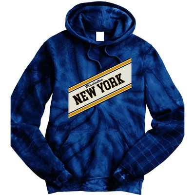 Manhattan New York Varsity Logo Tie Dye Hoodie