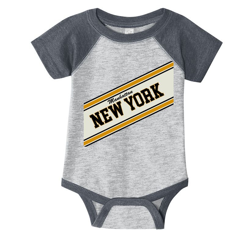 Manhattan New York Varsity Logo Infant Baby Jersey Bodysuit