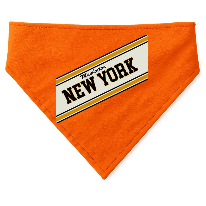 Manhattan New York Varsity Logo USA-Made Doggie Bandana