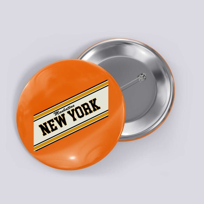 Manhattan New York Varsity Logo Button