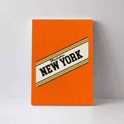 Manhattan New York Varsity Logo Canvas