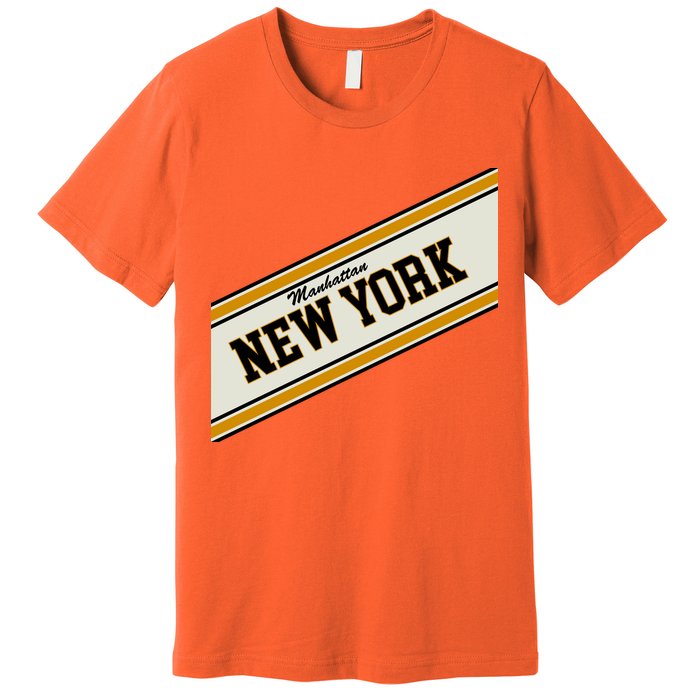 Manhattan New York Varsity Logo Premium T-Shirt
