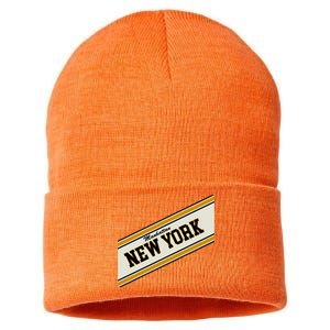 Manhattan New York Varsity Logo Sustainable Knit Beanie