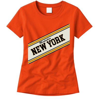 Manhattan New York Varsity Logo Womens T-Shirt