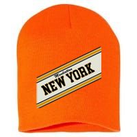 Manhattan New York Varsity Logo Short Acrylic Beanie