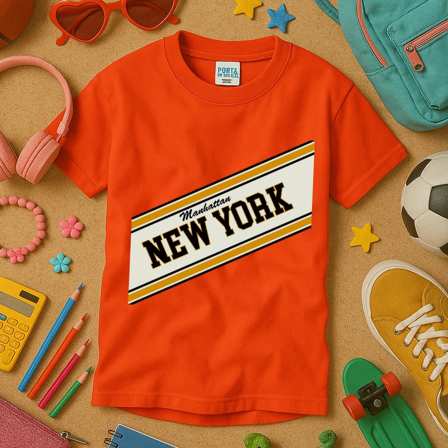 Manhattan New York Varsity Logo Kids T-Shirt