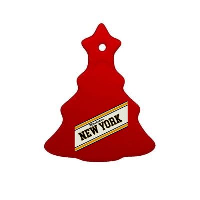 Manhattan New York Varsity Logo Ceramic Tree Ornament