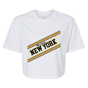 Manhattan New York Varsity Logo Bella+Canvas Jersey Crop Tee