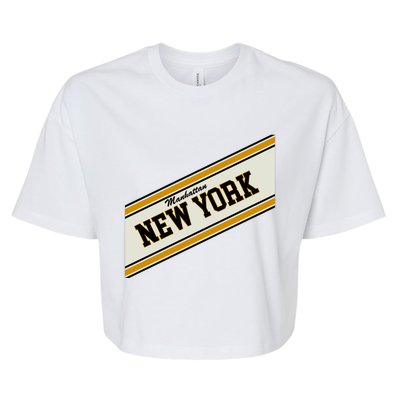 Manhattan New York Varsity Logo Bella+Canvas Jersey Crop Tee