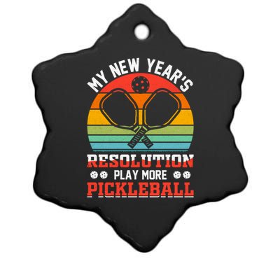 My New Years Resolution Play More Pickleball Fun Pickleball Gift Ceramic Star Ornament