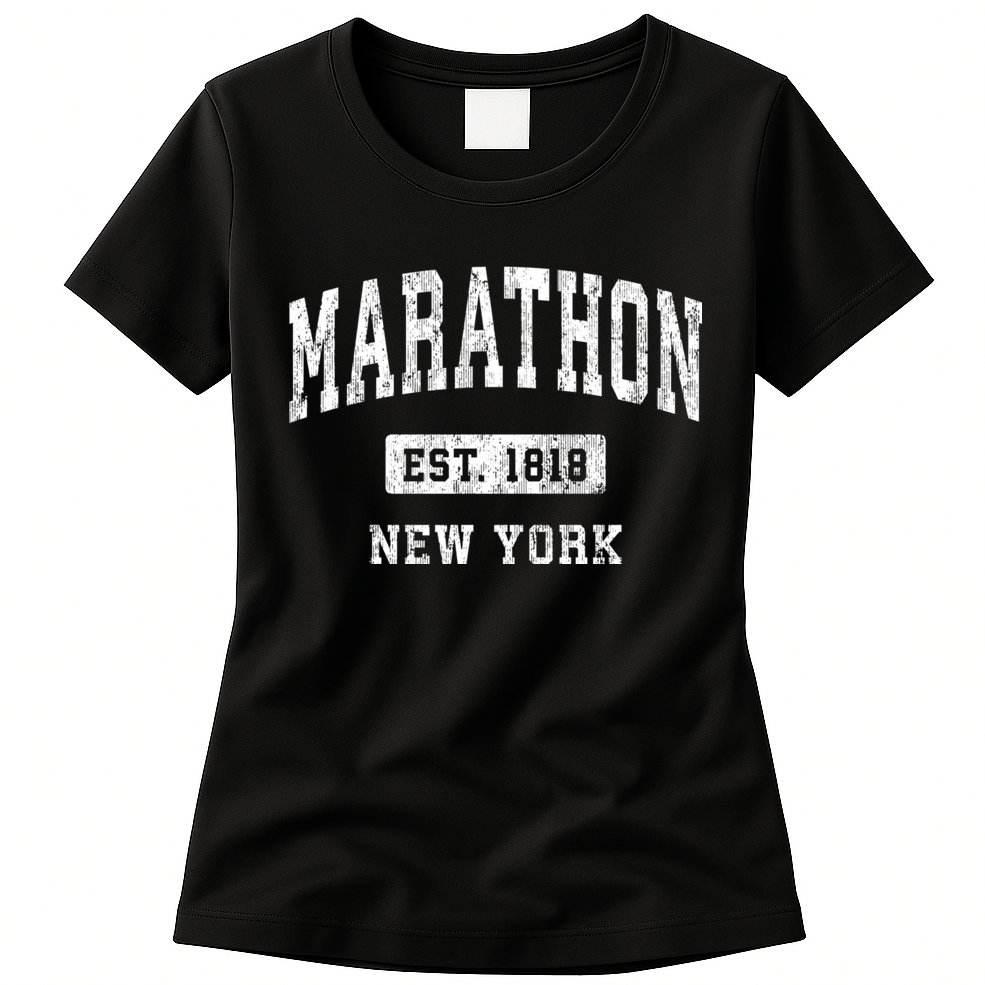 Marathon New York Ny Vintage Athletic Sports Womens T-Shirt