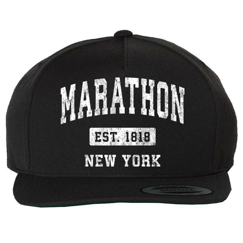 Marathon New York Ny Vintage Athletic Sports Wool Snapback Cap