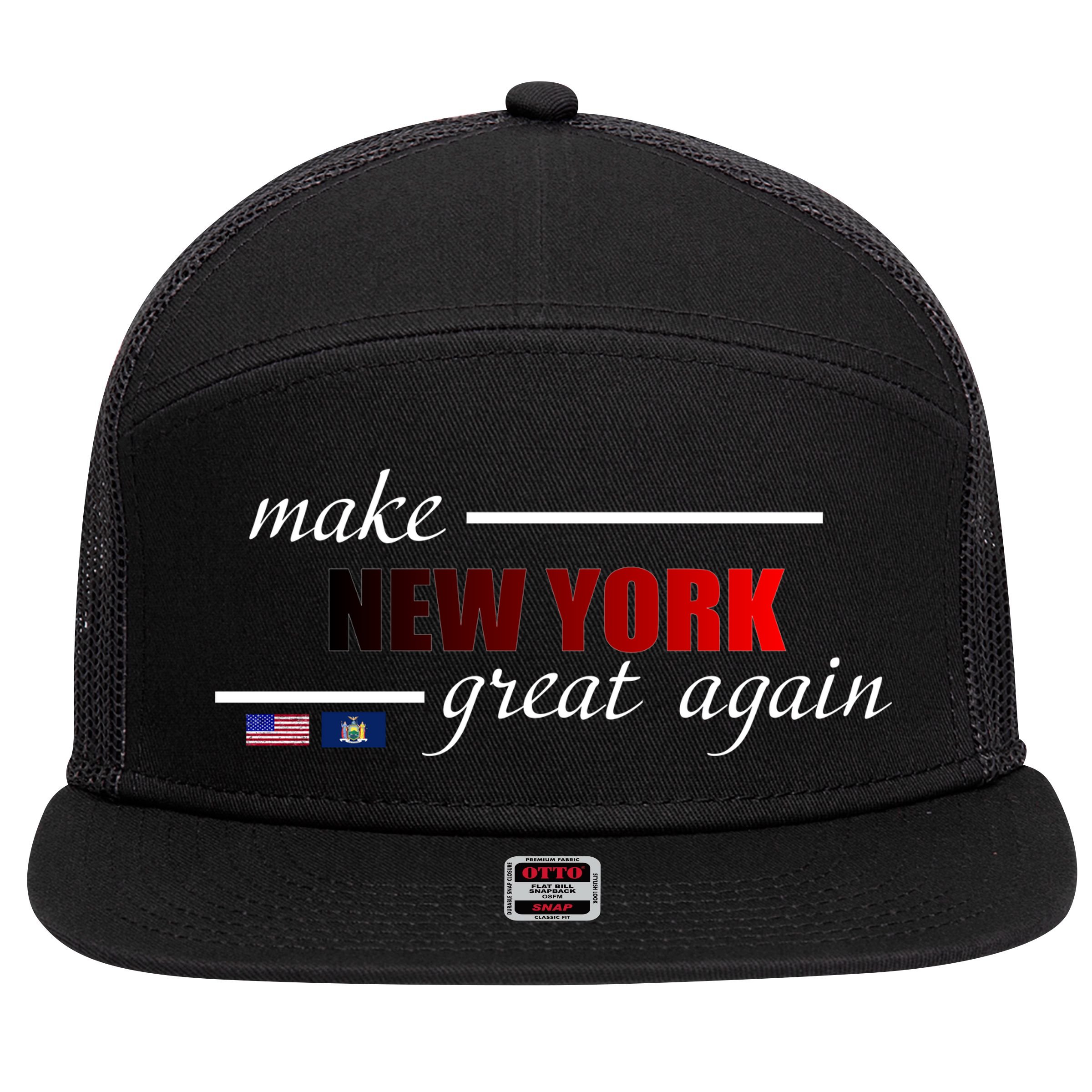 Make New York Great Again 7 Panel Mesh Trucker Snapback Hat
