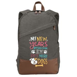 My New YearS Resolution Is To Pet More Dogs Cotton Canvas Backpack