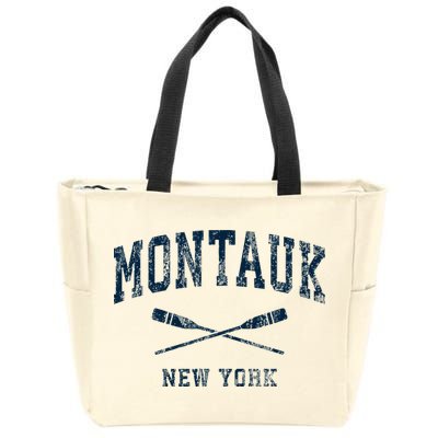 Montauk New York Vintage Nautical Paddles Sports Oars Zip Tote Bag