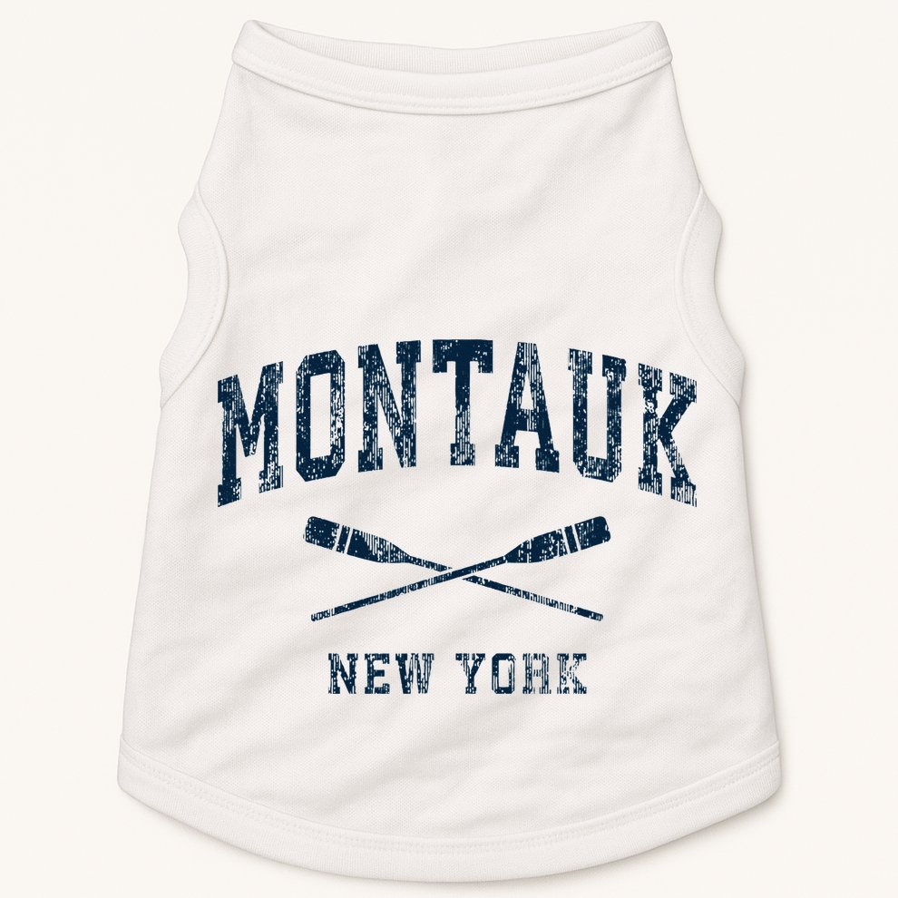 Montauk New York Vintage Nautical Paddles Sports Oars Doggie Tank