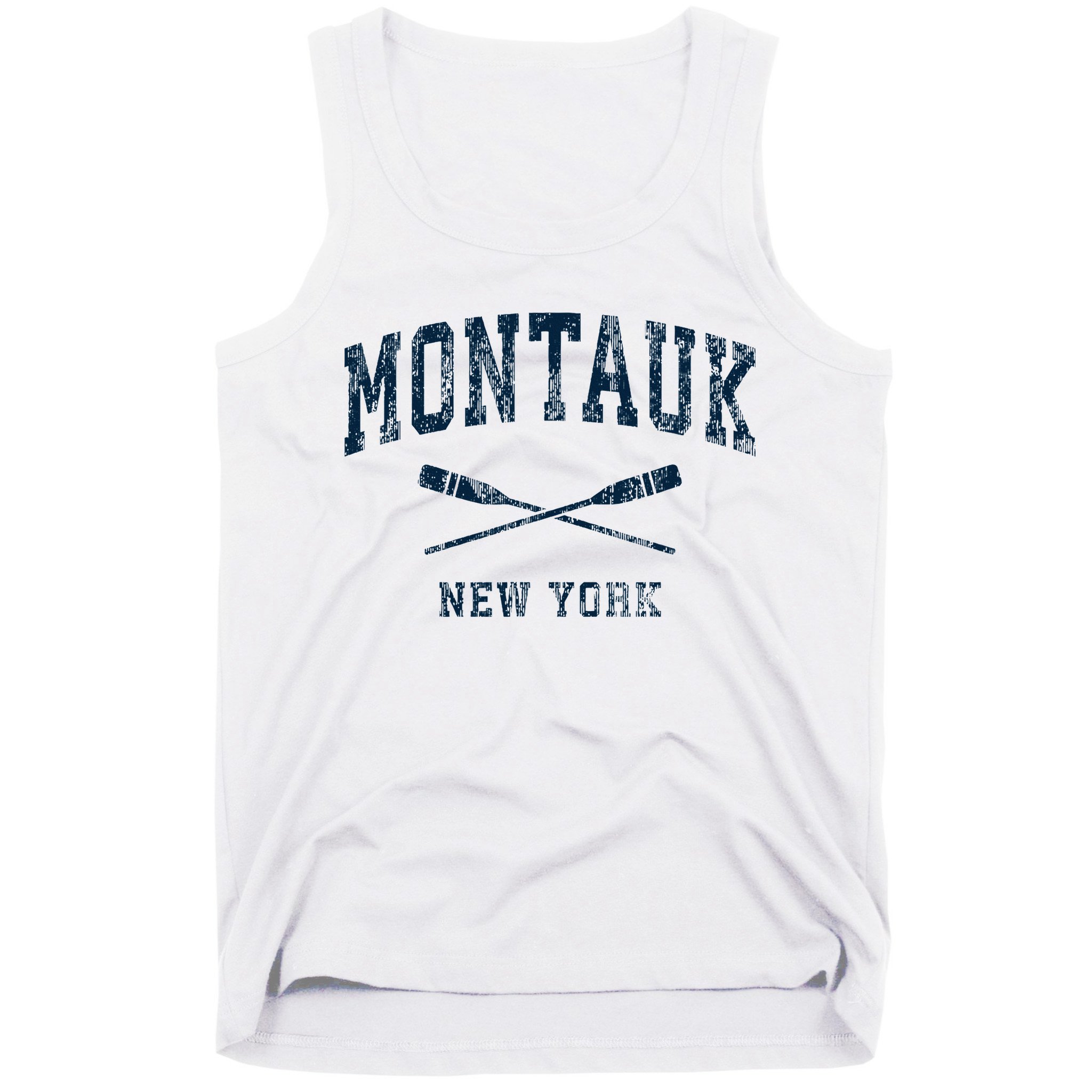 Montauk New York Vintage Nautical Paddles Sports Oars Tank Top