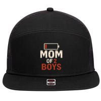 Mom of 2 Boys 7 Panel Mesh Trucker Snapback Hat
