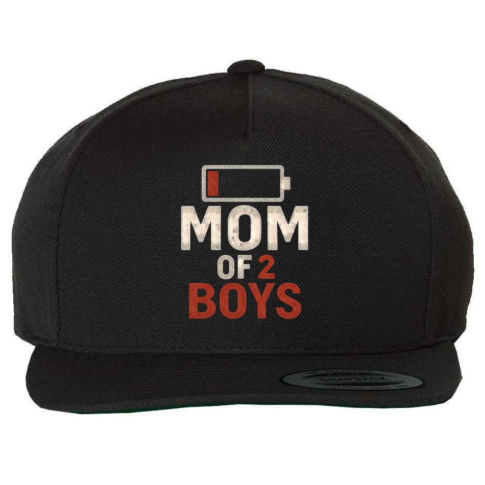 Mom of 2 Boys Wool Snapback Cap