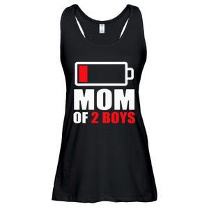 Mom of 2Boys Funny Parent Battery Low Ladies Essential Flowy Tank