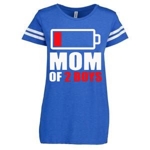 Mom of 2Boys Funny Parent Battery Low Enza Ladies Jersey Football T-Shirt