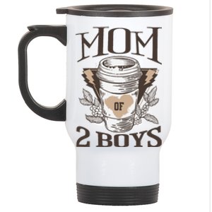 Mom Of 2 Boy From Son Funny Mothers Day Birthday Wo Stainless Steel Travel Mug