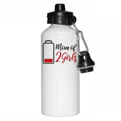 Mom Of 2 Girls Low Battery Aluminum Water Bottle 