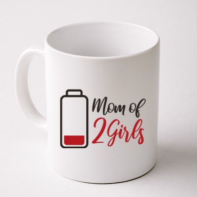 Mom Of 2 Girls Low Battery Coffee Mug