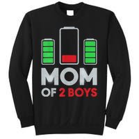 Mom Of 2 Boyys Low Battery Son Mothers Day Birthday Women Sweatshirt