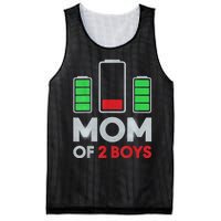 Mom Of 2 Boyys Low Battery Son Mothers Day Birthday Women Mesh Reversible Basketball Jersey Tank