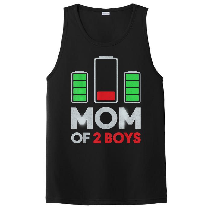 Mom Of 2 Boyys Low Battery Son Mothers Day Birthday Women PosiCharge Competitor Tank