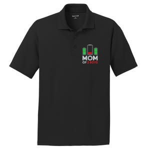 Mom Of 2 Boyys Low Battery Son Mothers Day Birthday Women PosiCharge RacerMesh Polo