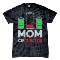 Mom Of 2 Boyys Low Battery Son Mothers Day Birthday Women Tie-Dye T-Shirt