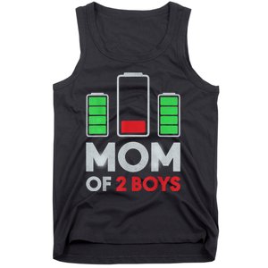 Mom Of 2 Boyys Low Battery Son Mothers Day Birthday Women Tank Top