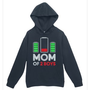 Mom Of 2 Boyys Low Battery Son Mothers Day Birthday Women Urban Pullover Hoodie