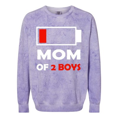 Mom Of 2 Funny Design Colorblast Crewneck Sweatshirt