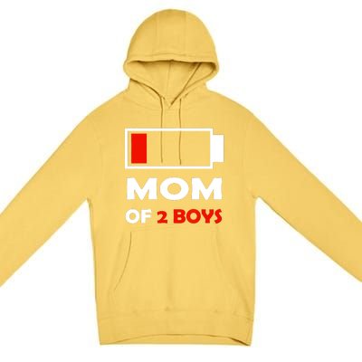 Mom Of 2 Funny Design Premium Pullover Hoodie