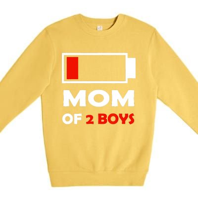 Mom Of 2 Funny Design Premium Crewneck Sweatshirt