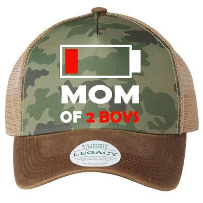 Mom Of 2 Funny Design Legacy Tie Dye Trucker Hat