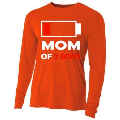 Mom Of 2 Funny Design Cooling Performance Long Sleeve Crew