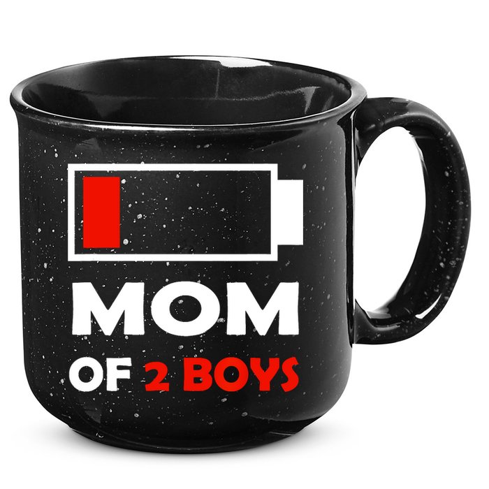 Mom Of 2 Funny Design 15oz Campfire Ceramic Mug